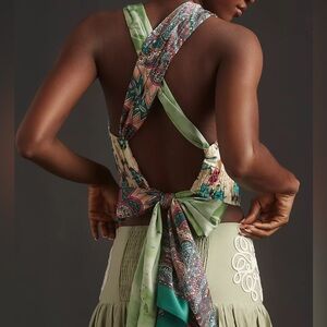 Let Me Be by Anthropologie || tie-back scarf tank in neutral motif